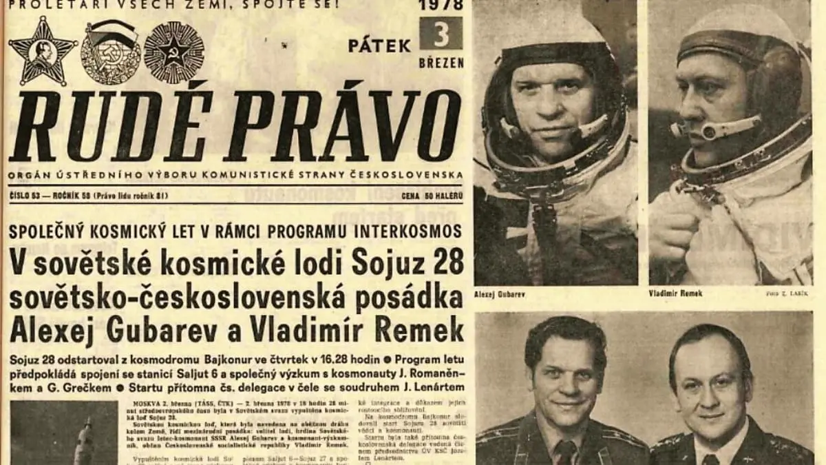 Rudé Právo, 3 марта 1978 — первая полоса о старте Союза-28