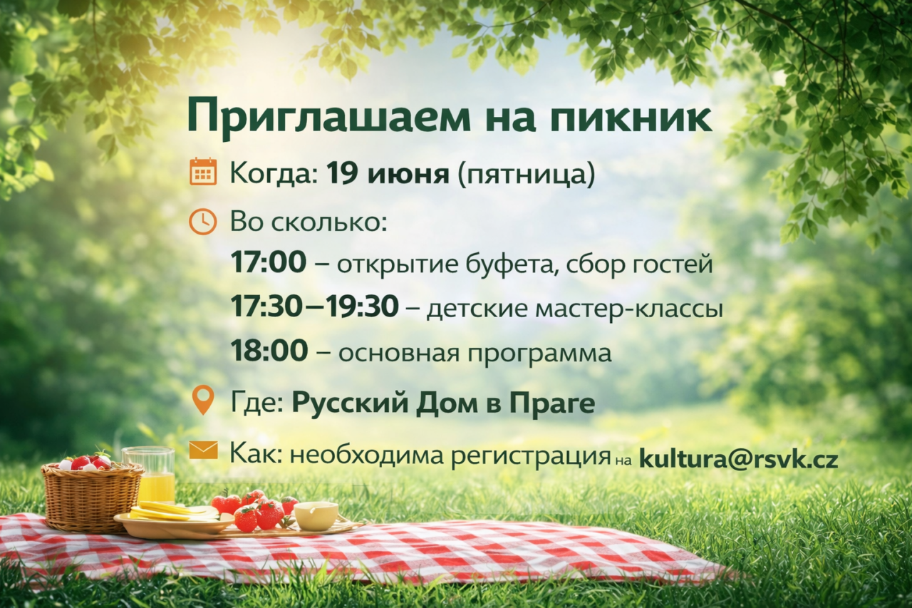 Семейный пикник «Скоро отдых!» в преддверии летних каникул в чешских школах