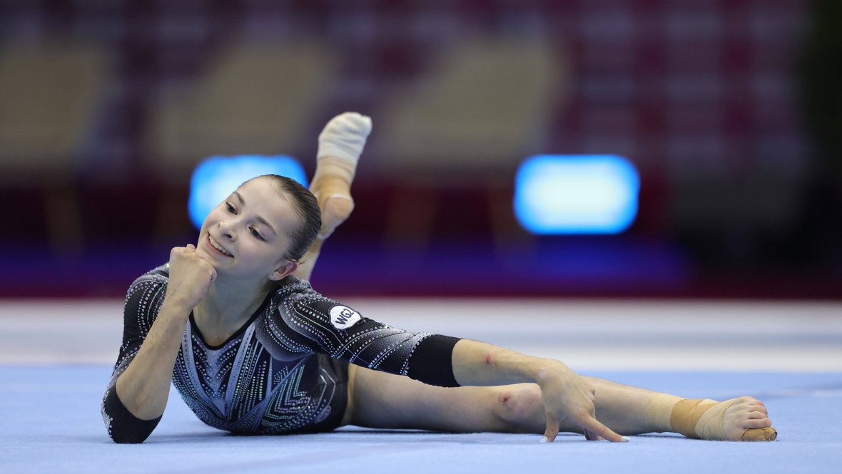 Анна Калмыкова на вольных упражнениях чемпионата Европы — 2026 в Загребе