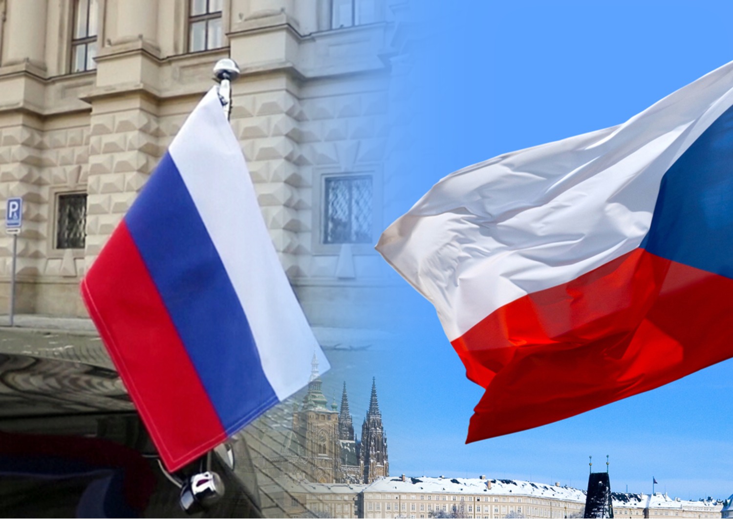 Vlajky Ruska a Česka